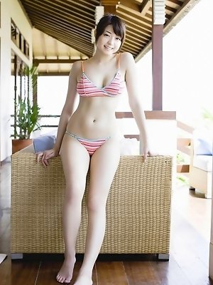 Adorable asian babe takes off her cute maid uniform